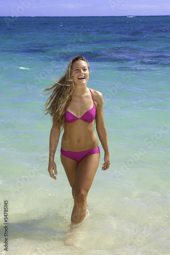 girl in bikini in the ocean