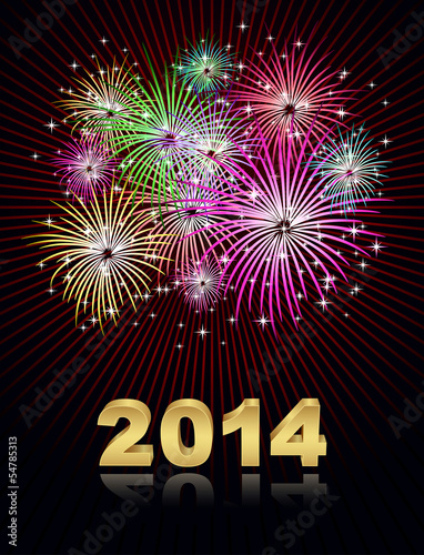 fireworks 2014 new year card