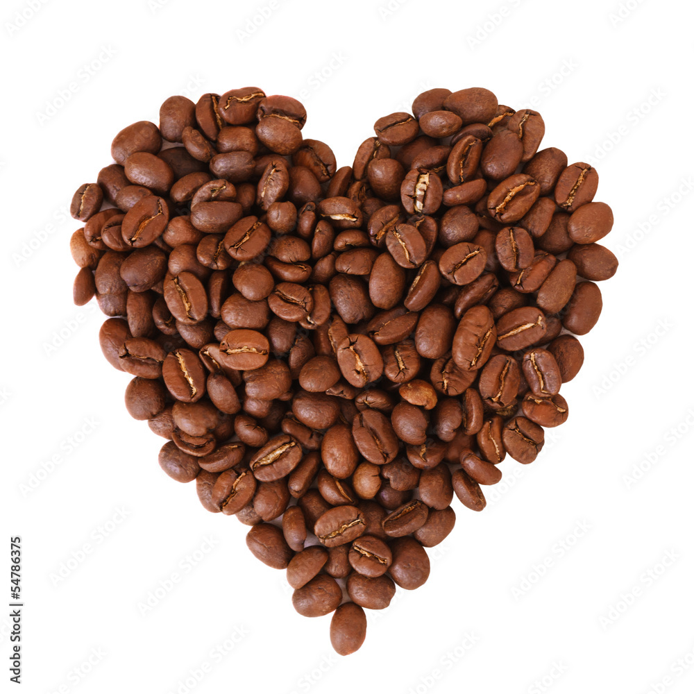 Coffee heart on white background Coffee heart on white background