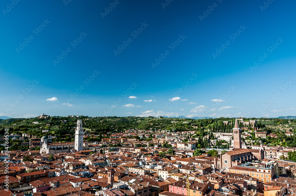 Panoramatic view of city of Verona