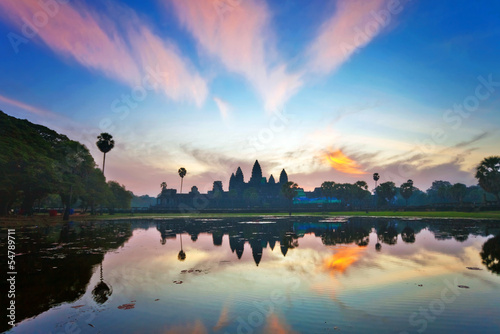 sunrise at angkor wat temple, cambodia