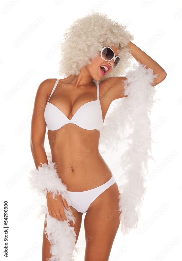 sexy woman wearing white bikini sexy woman wearing white bikini