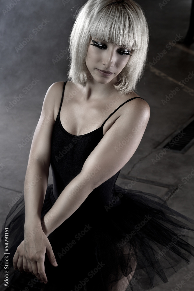 Ballet dancer, sexy young in an industry area, sensual blonde wo Ballet dancer, sexy young in an industry area, sensual blonde wo