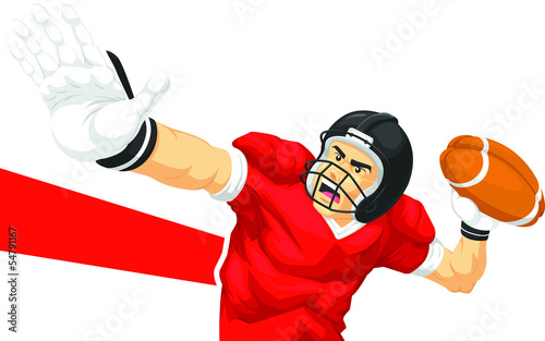 Football Player Quarterback Throwing Ball