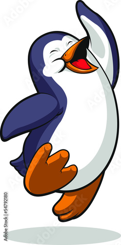 Penguin Jumping in Excitement