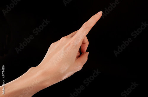 Woman hand on a isolated background