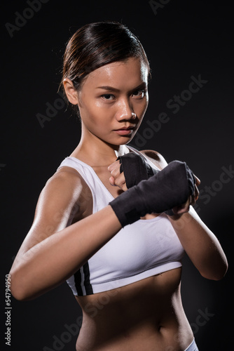 Female kick boxer