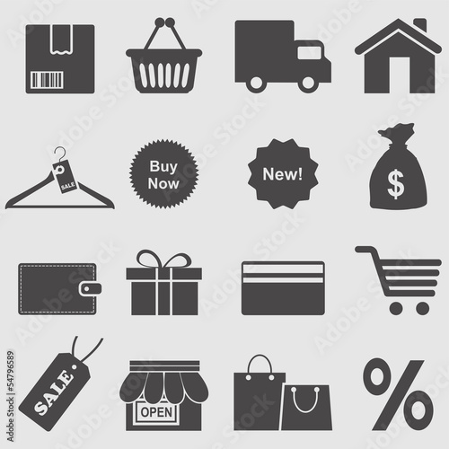 Shopping icon set.Vector