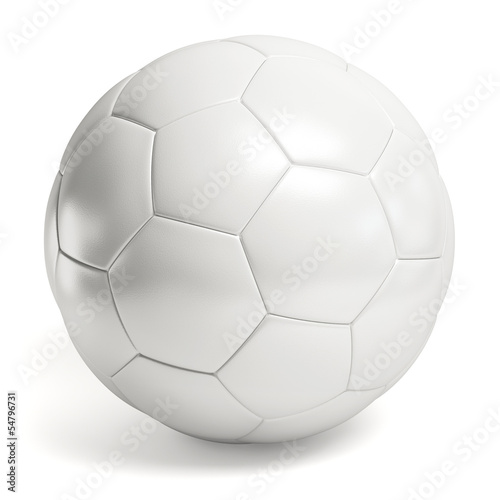Fotografie, Obraz Leather white football. Soccer ball isolated