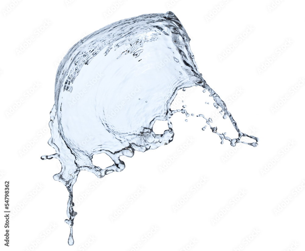 blue liquid splash isolated on white background