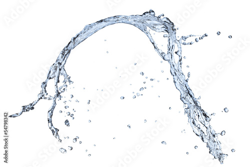 blue liquid splash isolated on white background