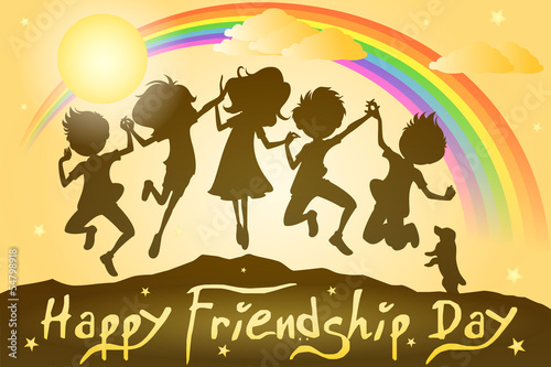 Kids celebrating Friendship Day