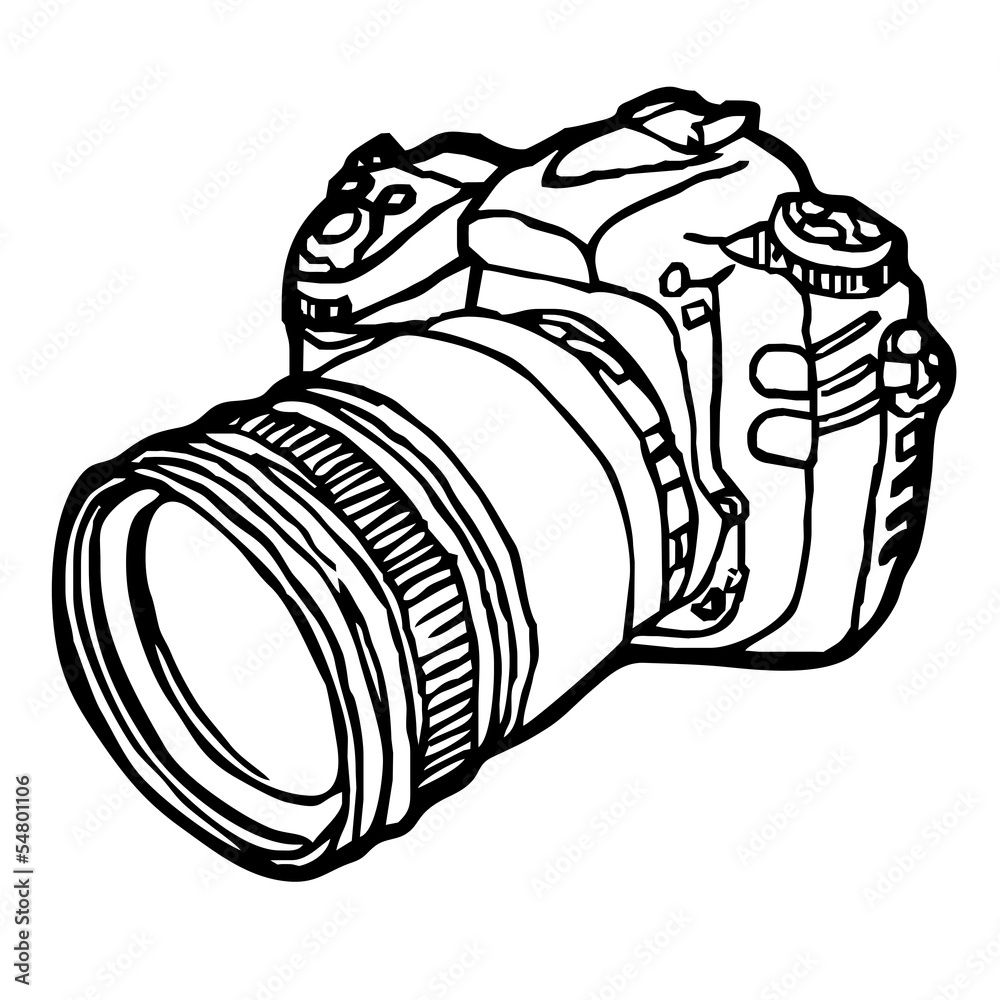 Front View Of A Photo Camera And Flashlight Drawing High-Res Vector Graphic  - Getty Images