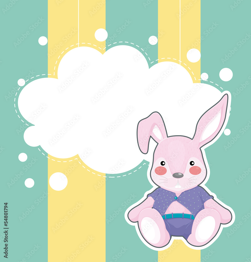 A stationery with a sad bunny A stationery with a sad bunny