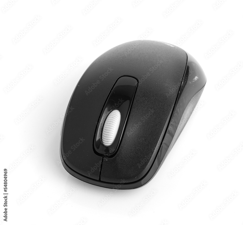 Black computer mouse isolated on white background Black computer mouse isolated on white background