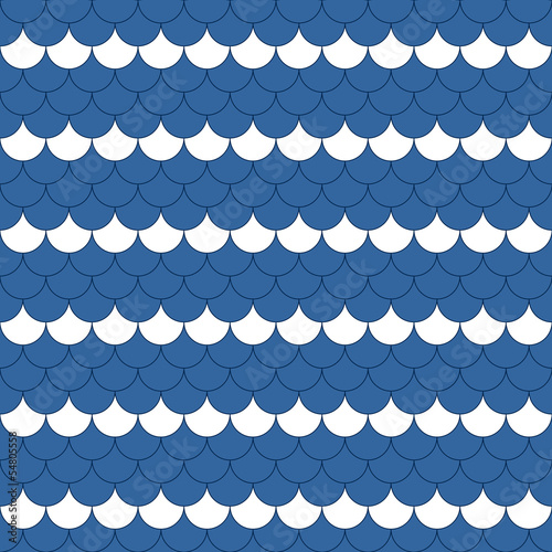 Blue and white scallop navy...