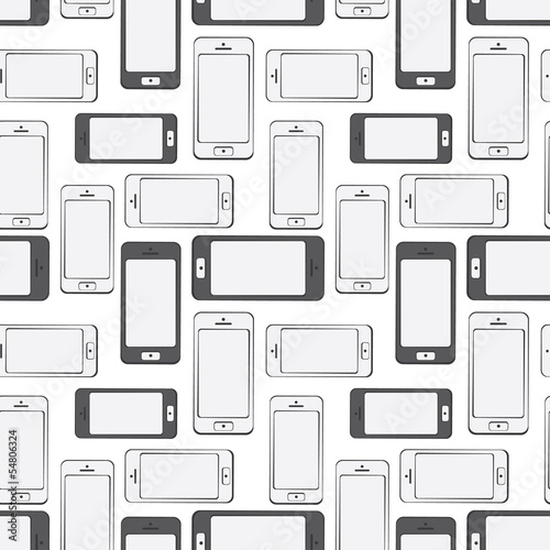 Mobile Devices, Smartphone, Seamless Pattern Background photo