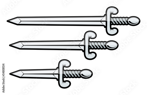 Sword and Dagger - Vector Illustration