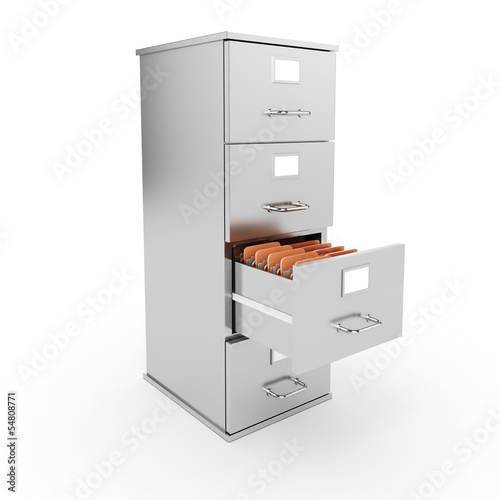 Foto 3d file cabinet on white background