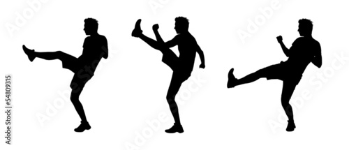 man fighting silhouettes set 2