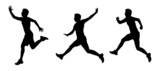 man flying silhouettes set 1