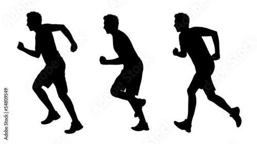 man running silhouettes set 1