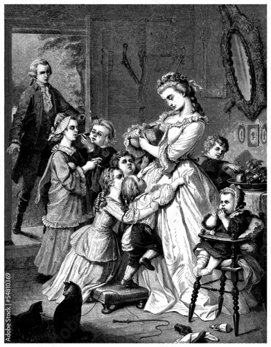 Family Scene - begining 19th century © Erica Guilane-Nachez