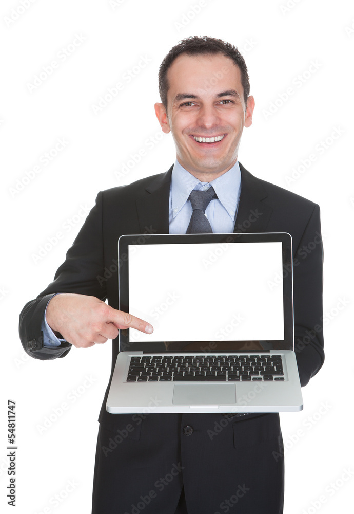 Businessman Holding Laptop Businessman Holding Laptop