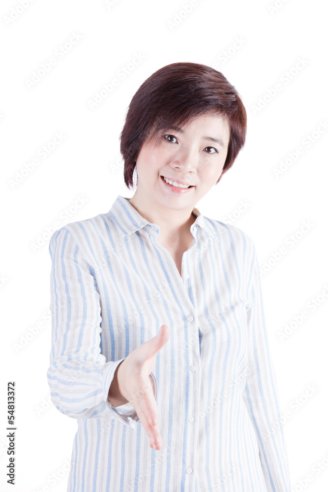 beautiful woman wants to shake-hands beautiful woman wants to shake-hands