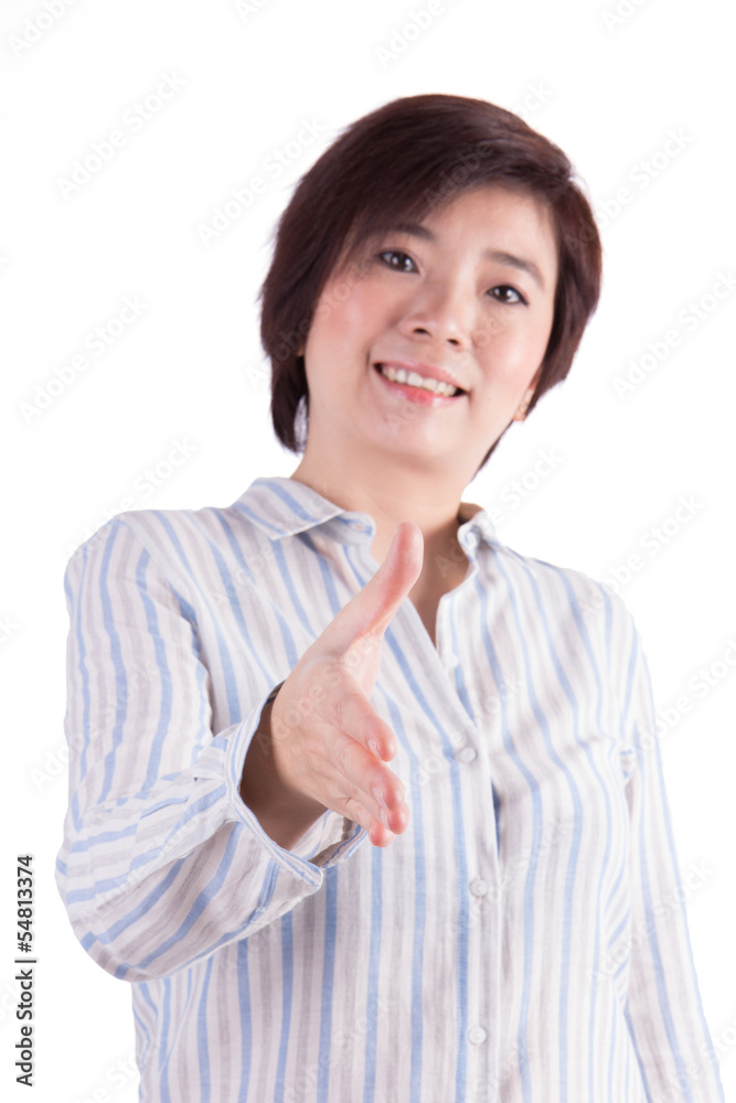 business woman wants to shake-hands (selective focus at hand) business woman wants to shake-hands (selective focus at hand)
