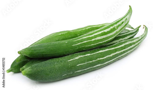 Snake gourd over white background