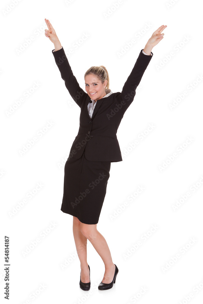 Portrait Of Excited Businesswoman Portrait Of Excited Businesswoman