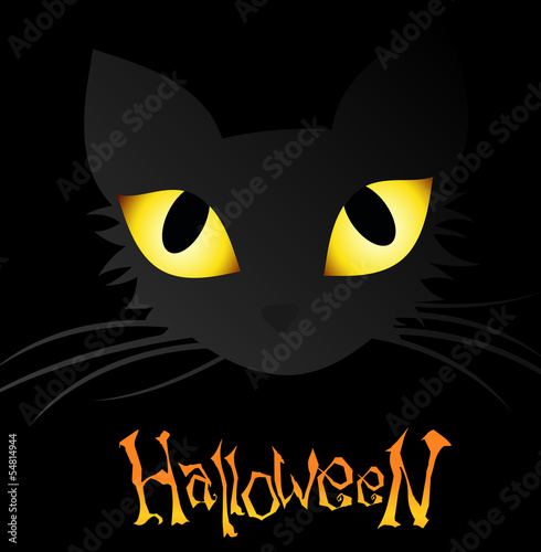 Силуэт кошки на halloween