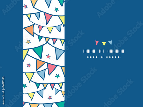 Vector colorful doodle bunting flags horizontal seamless pattern