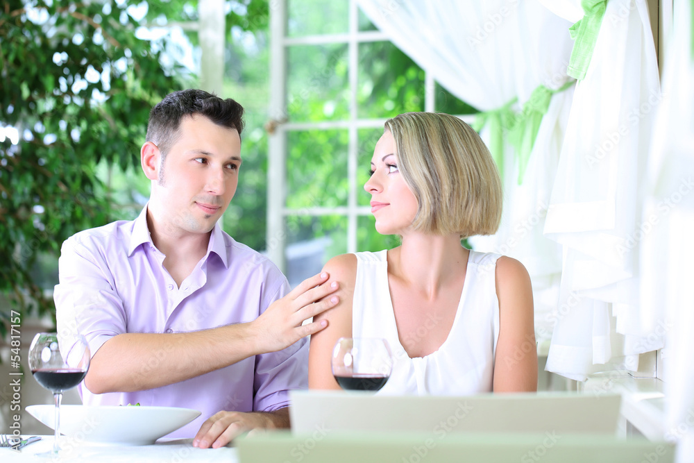 Lovers being unhappy because of troubled date Lovers being unhappy because of troubled date