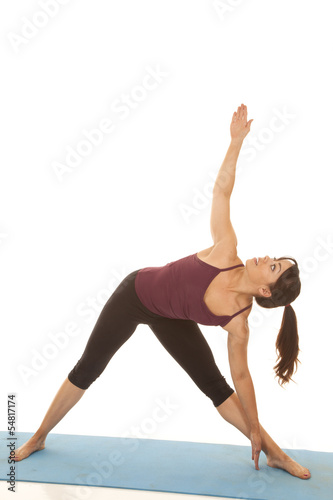 woman fitness yoga leg stretch up