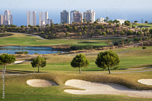 Golf field in the city of Benidorm, Spain