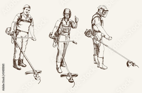 mower during operation
