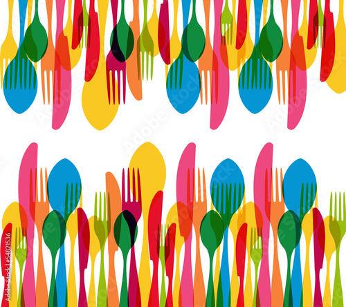 Dishware elements seamless pattern