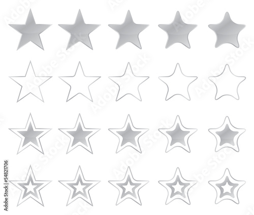 Silver Stars Icon Set