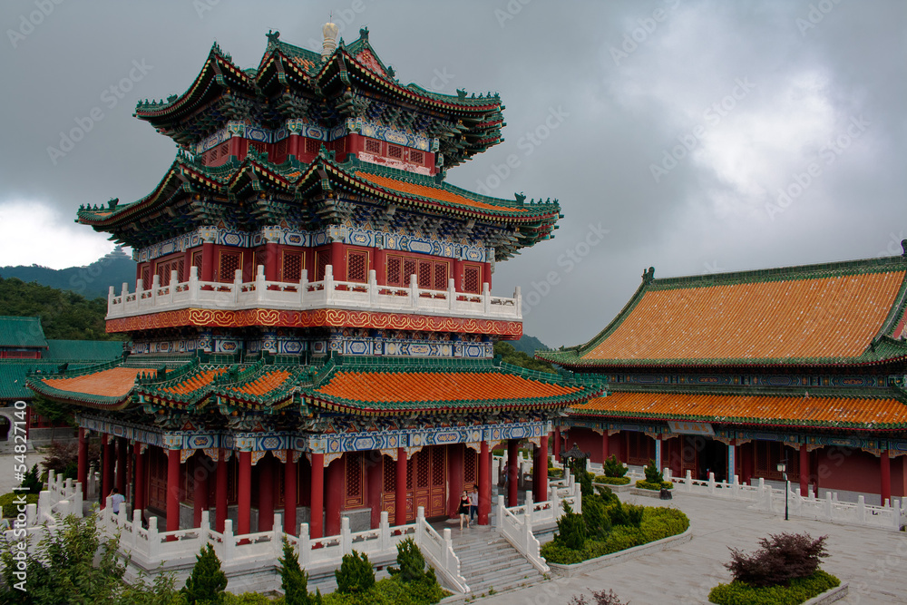 Buddhist temple on the Heavenly mountain. Zhangjiajie. China. Buddhist temple on the Heavenly mountain. Zhangjiajie. China.