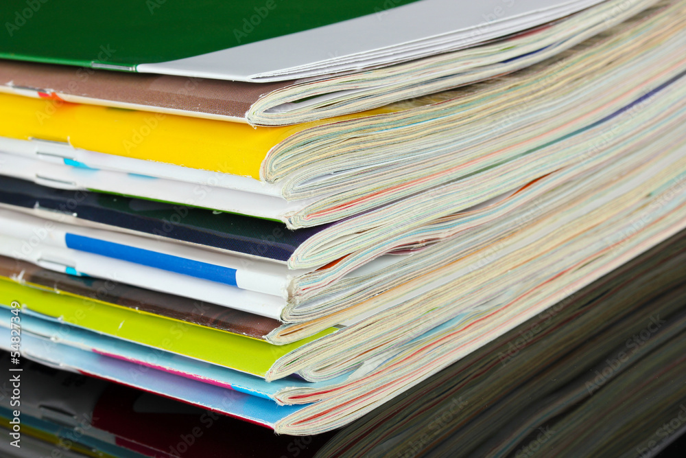 Many magazines close-up