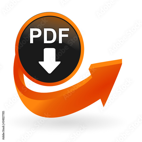 PDF téléchargement sur web bouton flèche orange
