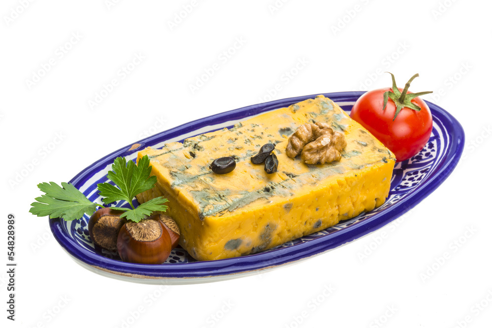 Gold cheese with mould