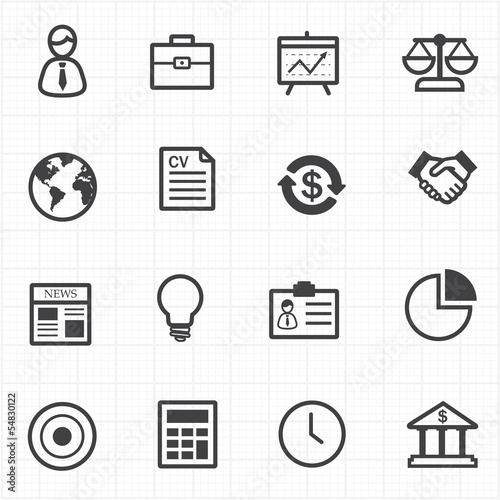 Business finance icons set