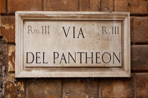 Canvas Print Street Sign, Rome