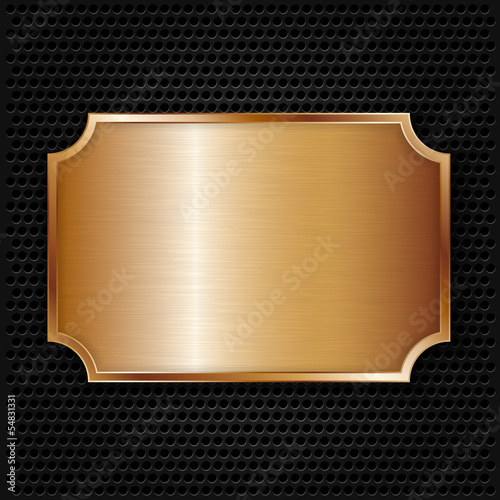 Bronze texture plate, vector illustration