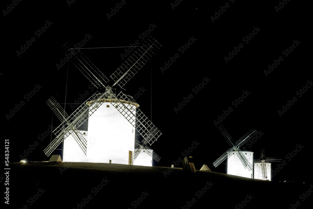 Windmill at night. Spain