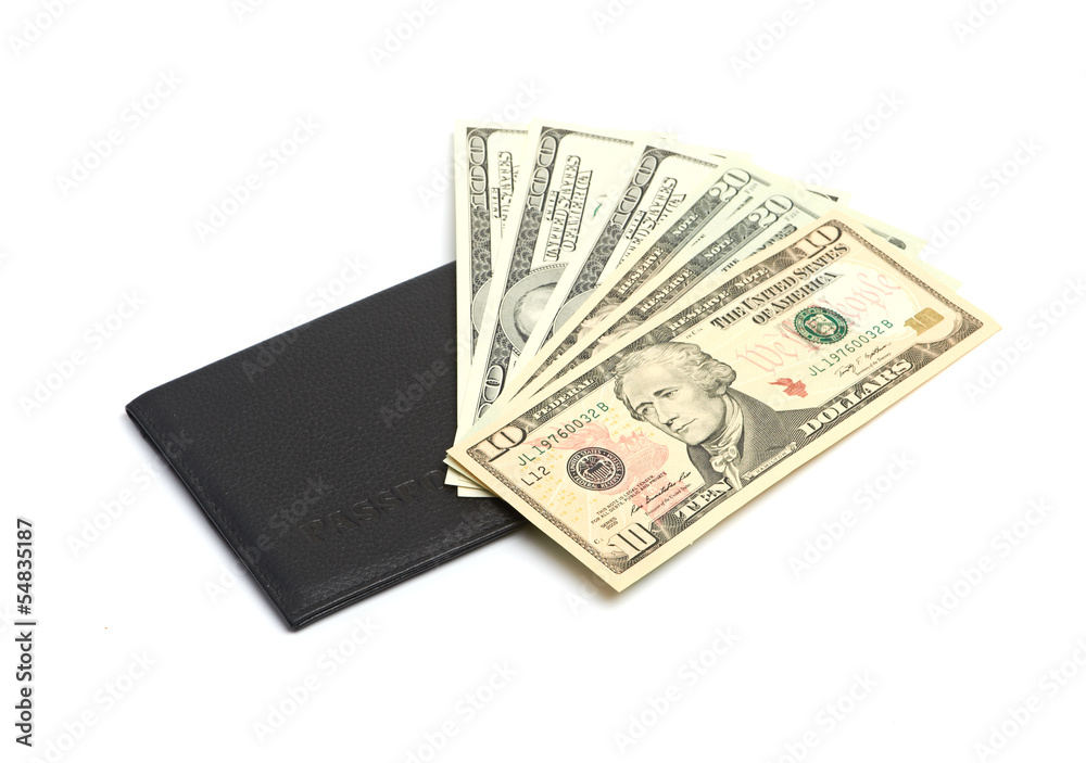 Passport and ticket isolated on white Passport and ticket isolated on white