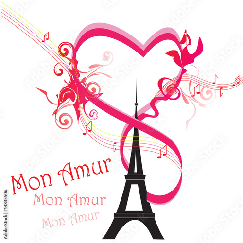 Paris card as symbol of love